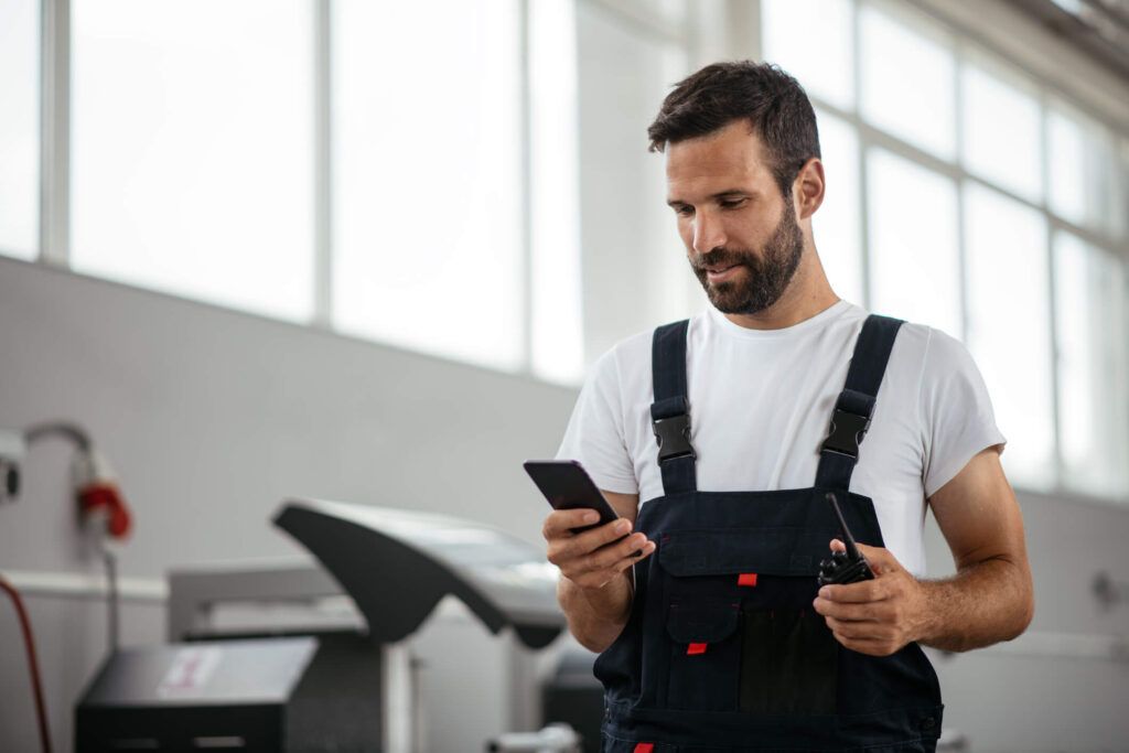 A business owner is able to check fuel usage of his fleet from his phone in real-time.